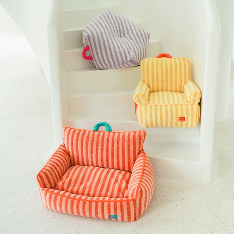 โซฟานอน สำหรับแมวและสุนัขขนาดเล็ก ซีซี สีม่วงลายทาง (60*60*19CM)