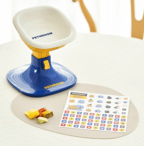 ชามพร้อมโต๊ะ PETHROOM WELL FIT TABLE & BOWL สำหรับสัตว์เลี้ยง (โต๊ะ สีครีม) + ( ชามสีครีม)