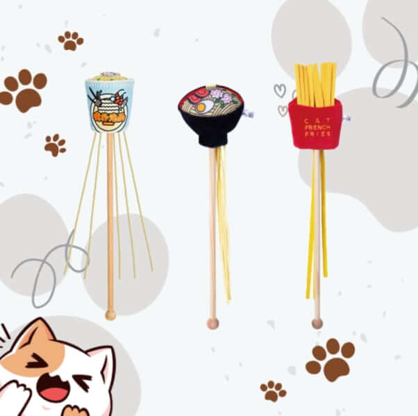 ไม้ตกแมว PURLAB RAMEN CAT STICK ราเมงถ้วยดำ_5