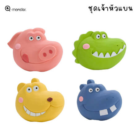 ของเล่นสุนัข Q-MONSTER FLAT HEAD ตุ๊กตารูปหมู_1