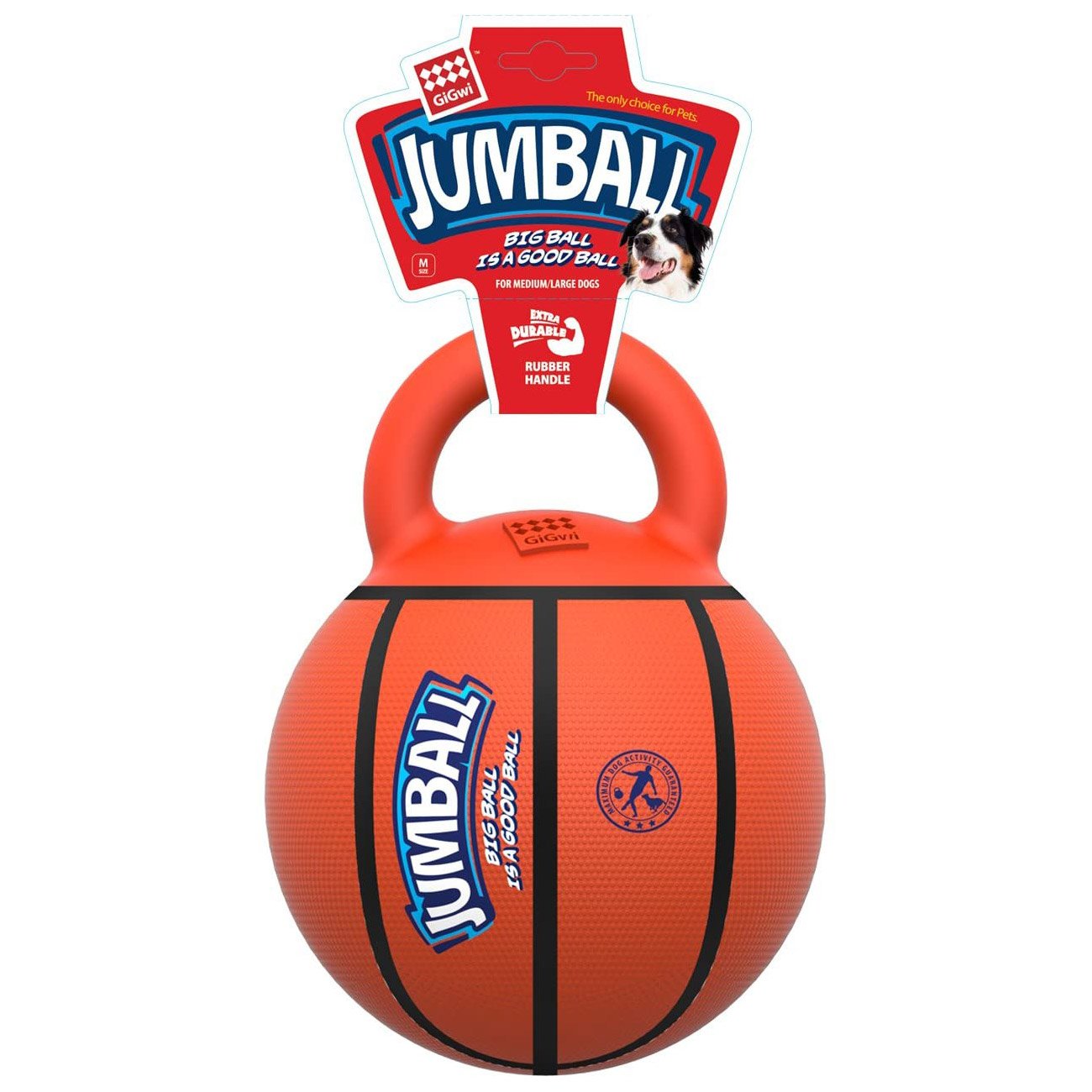 ของเล่นลูกบอลสุนัข GiGwi JUMPBALL มีหูจับ สำหรับสุนัขพันธุ์ใหญ่ พลังเยอะ ทนทาน (ลายฟุตบอล)_3