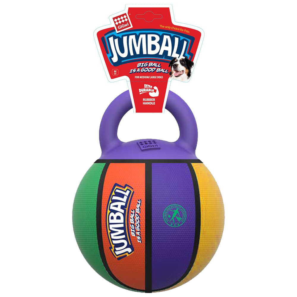 ของเล่นลูกบอลสุนัข GiGwi JUMPBALL มีหูจับ สำหรับสุนัขพันธุ์ใหญ่ พลังเยอะ ทนทาน (ลายฟุตบอล)