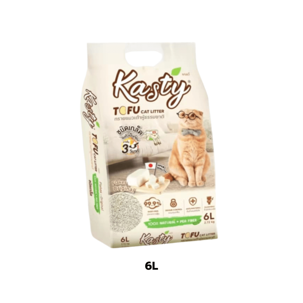 ทรายแมวเต้าหู้ kasty ชนิดเกล็ด สูตร Original ขนาด 6 ลิตร