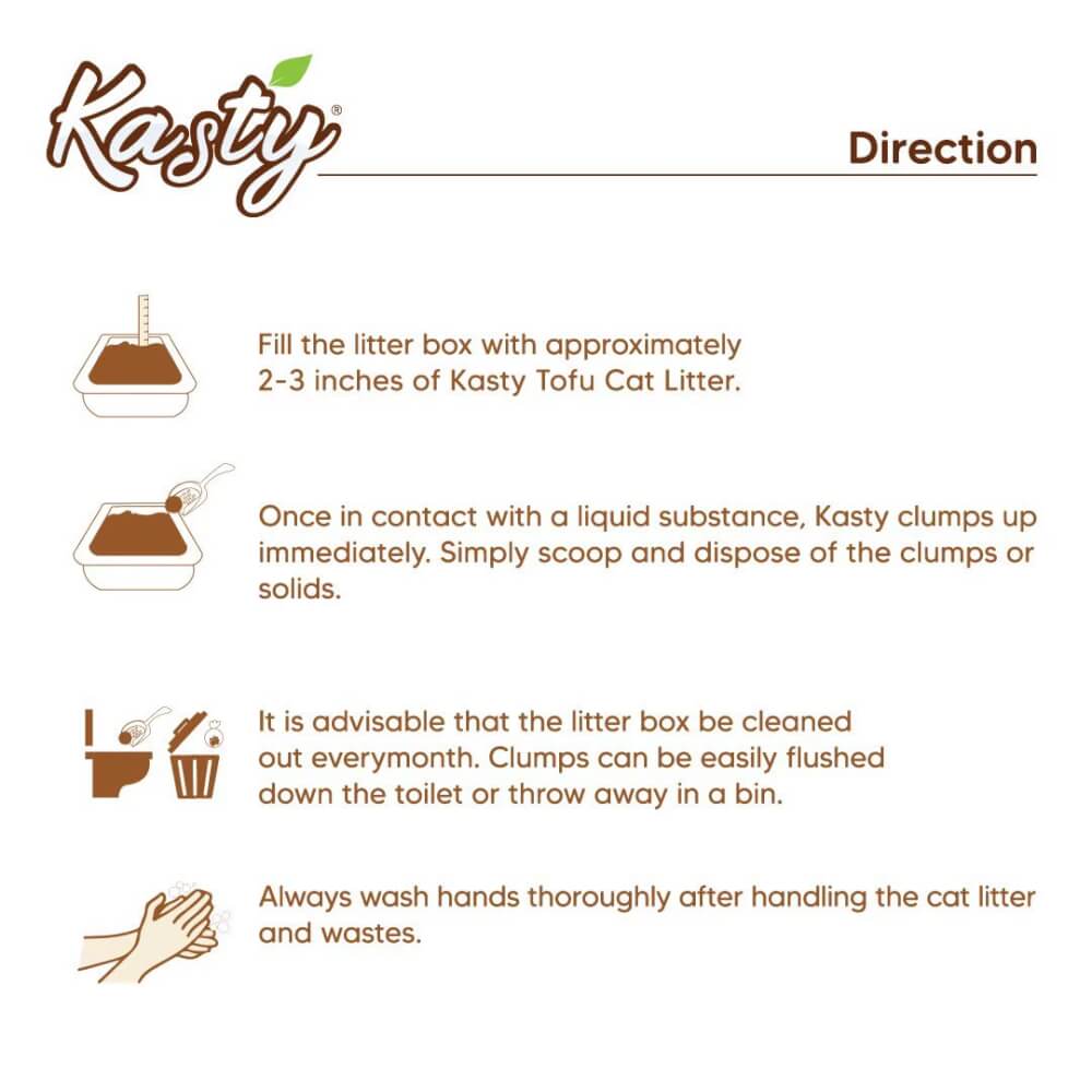 ทรายแมวเต้าหู้ kasty ชนิดเกล็ด สูตร Original ขนาด 10 ลิตร