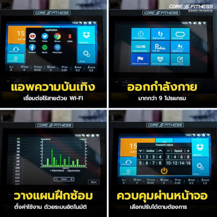 ลู่วิ่งไฟฟ้า เกรด COMMERCIAL CORE-FITNESS HYPER RUN - 8HP PEAK_6
