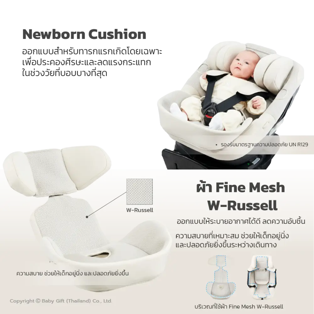 คาร์ซีทแรกเกิด - 4ปี  AILEBEBE รุ่น KURUTTO SLIDE สีดำ