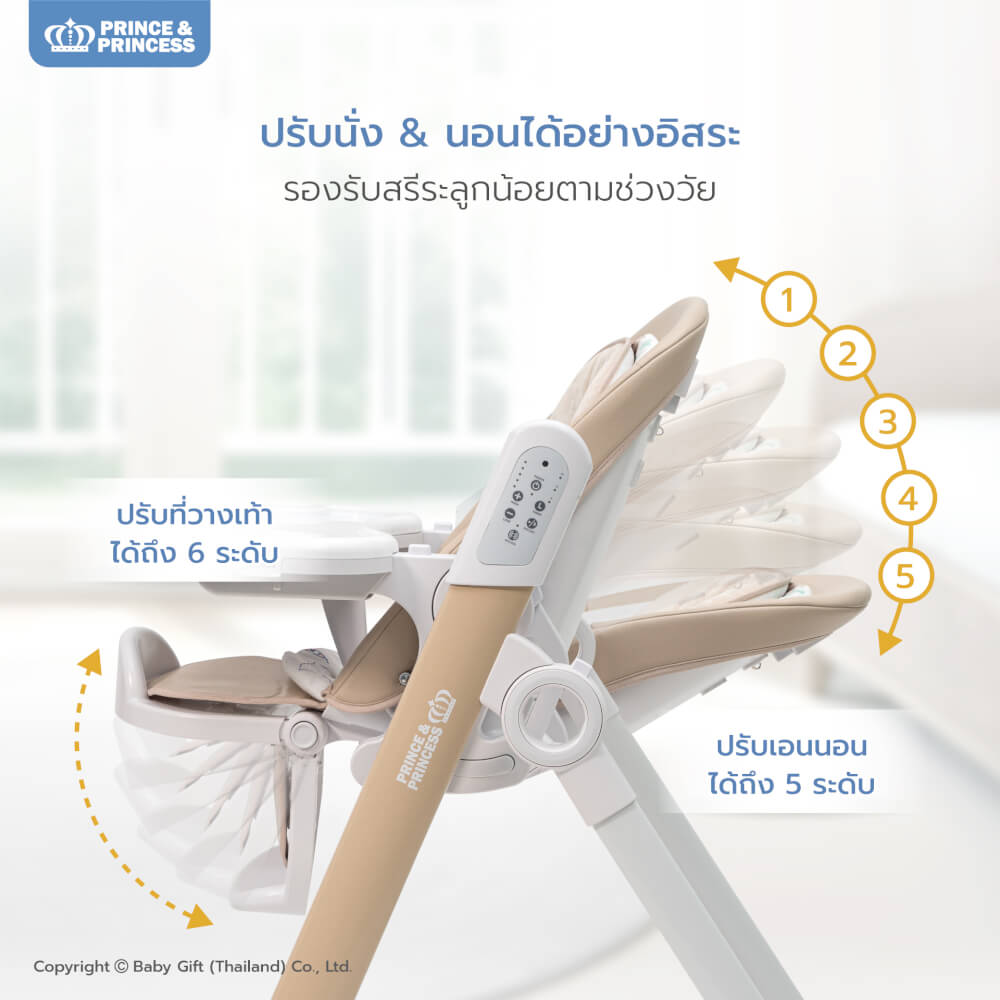 เก้าอี้เปลไกวไฟฟ้า PRINCE & PRINCESS รุ่น FAIRY AUTO SWING