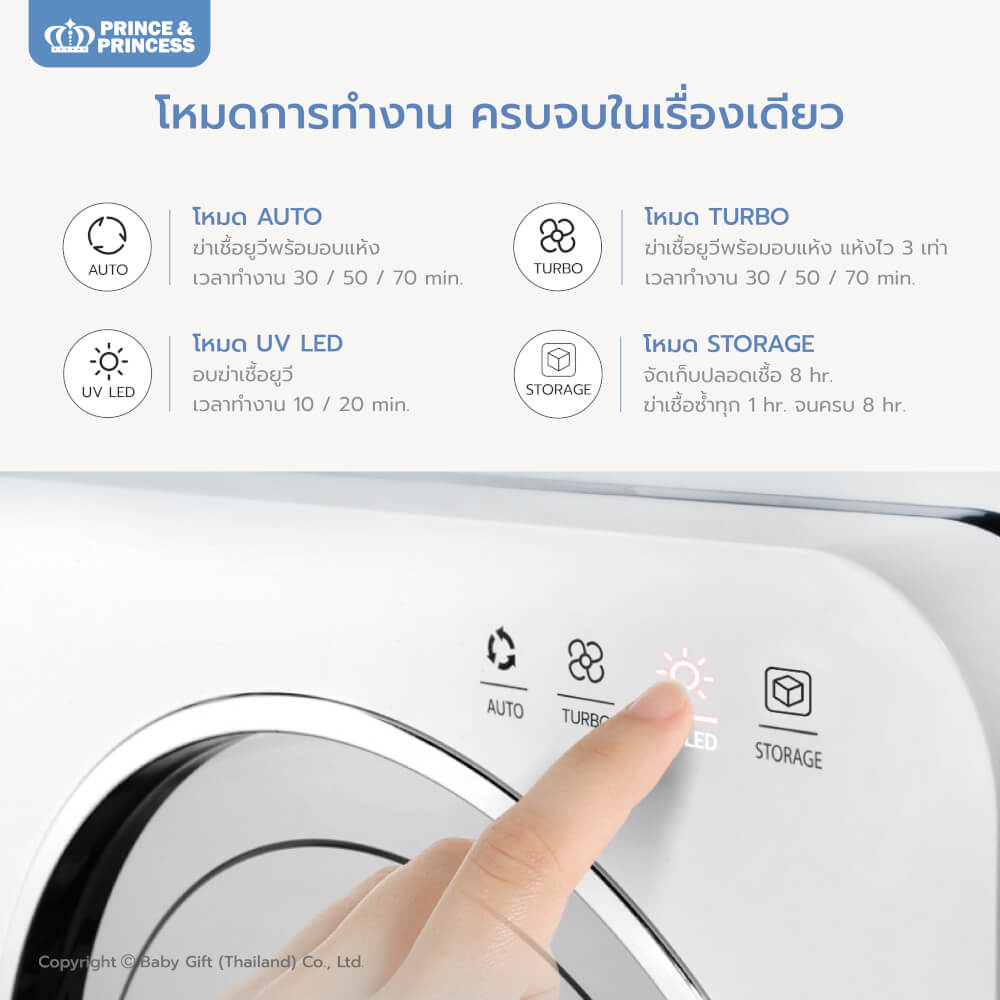 เครื่องอบยูวี PRINCE & PRINCESS รุ่น UV GEN 3 LED