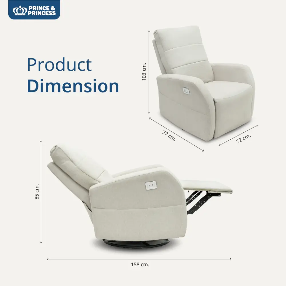 เก้าอี้ปรับนอนไฟฟ้า PRINCE & PRINCESS สำหรับคุณแม่ LULLANEST AUTO SWING สีงาช้าง