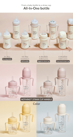 ชุดหลอดหัดดูดพร้อมมือจับ สำหรับแก้วหัดดื่ม HAENIM - NOTHING™ สีเหลือง_3