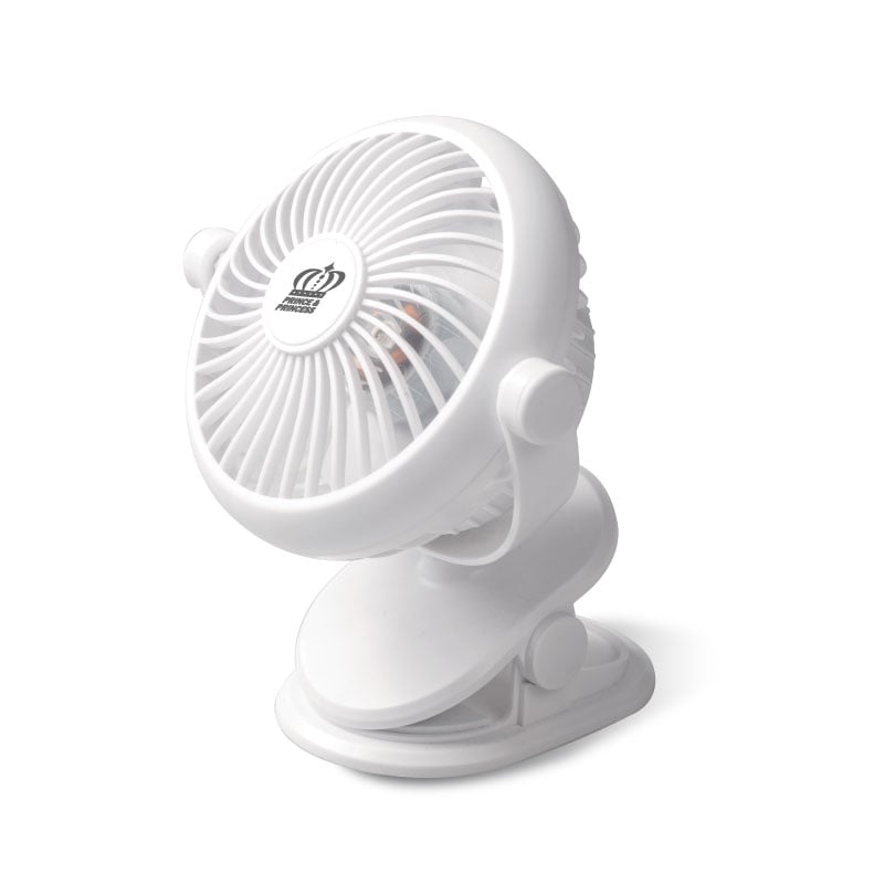 พัดลมติดรถเข็นเด็ก PRINCE & PRINCESS ขาว