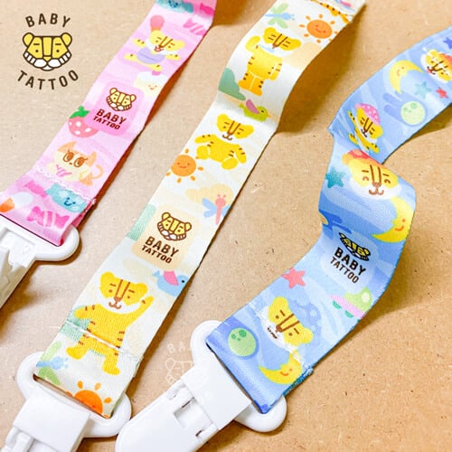 สายคล้องจุกหลอก BABY TATTOO สีชมพู