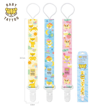 สายคล้องจุกหลอก BABY TATTOO สีชมพู_8