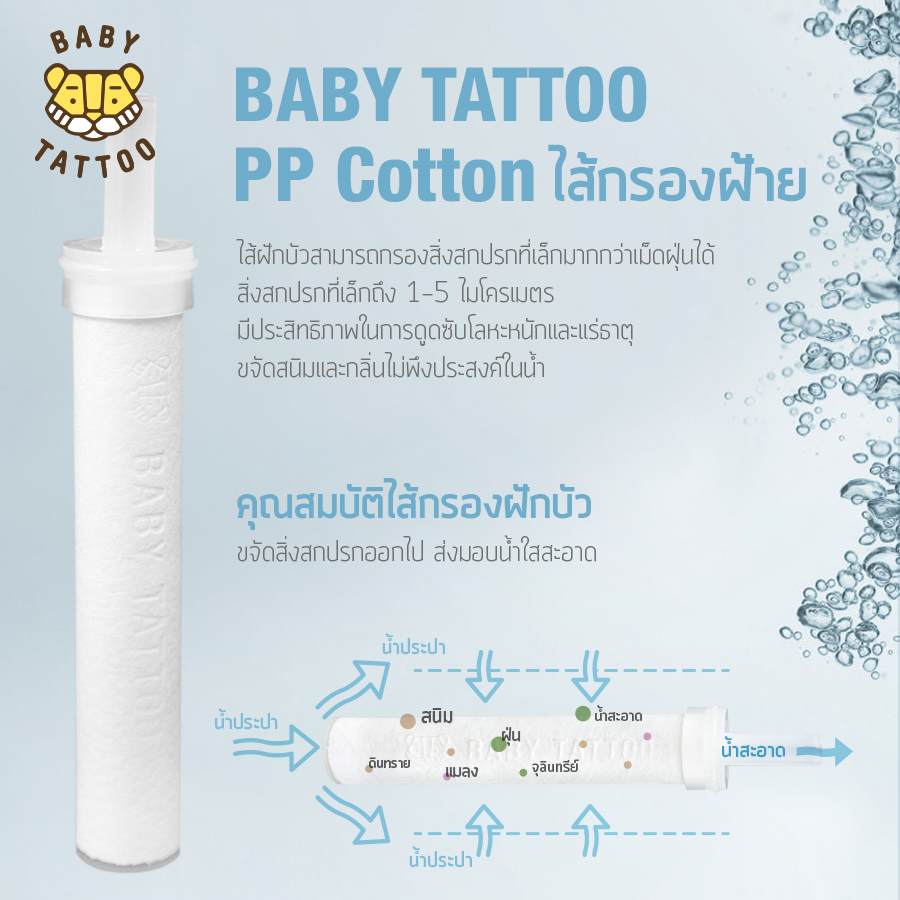 ฝักบัวกรองน้ำพร้อมไส้กรอง BABY TATTOO 1 กล่อง _4