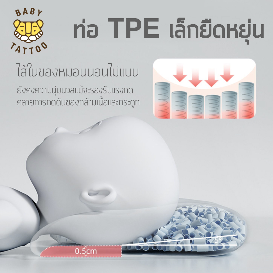 หมอนรองศีรษะทารก ปรับรูปทรงได้ 3 ด้าน BABY TATTOO สีฟ้า_4