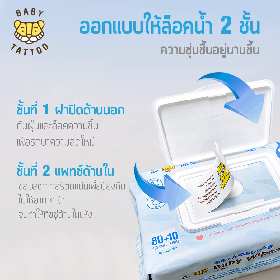 ทิชชูเปียก BABY TATTOO ฟ้า 90 แผ่น_5