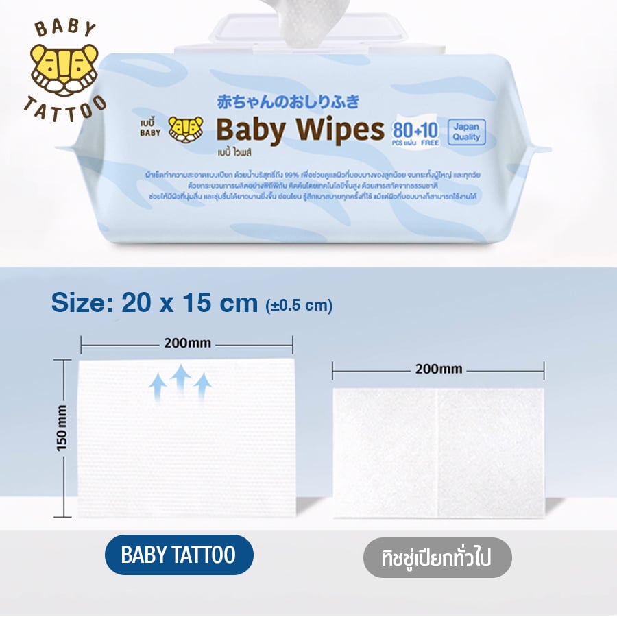 ทิชชูเปียก BABY TATTOO ฟ้า 90 แผ่น_7