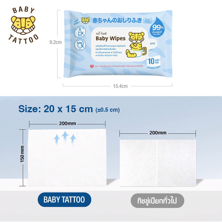ทิชชู่เปียก BABY TATTOO 10 แผ่น 5 แพ็ค_7