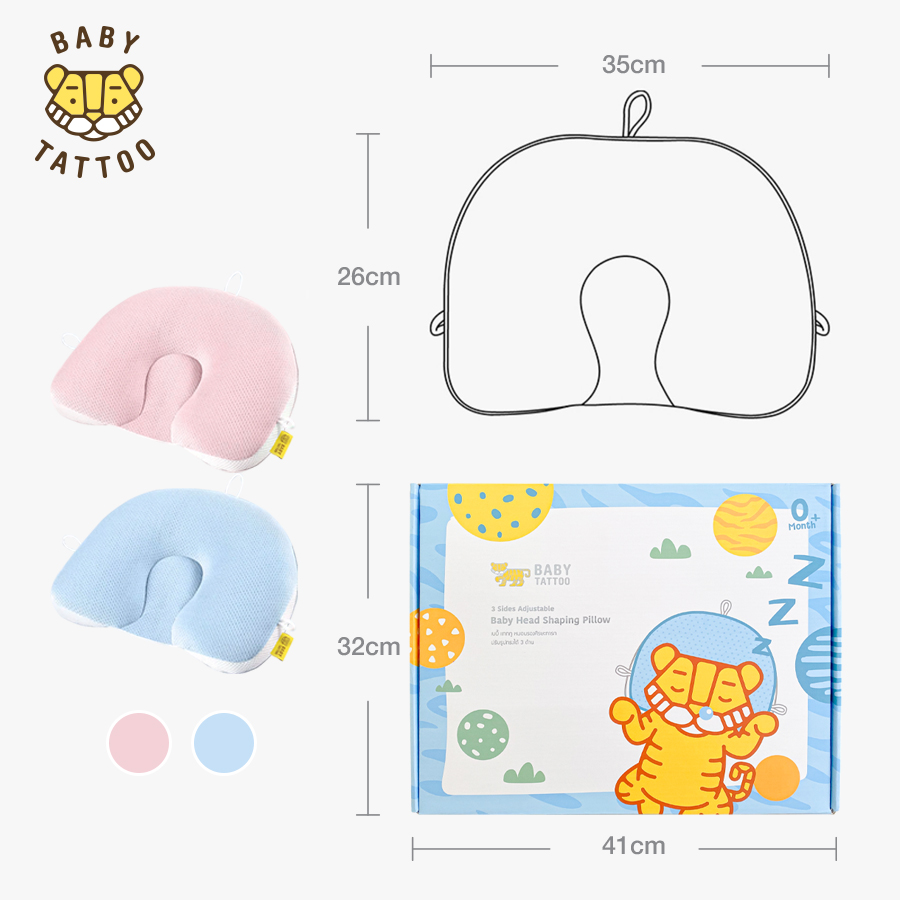 หมอนรองศีรษะทารก ปรับรูปทรงได้ 3 ด้าน BABY TATTOO สีฟ้า_7