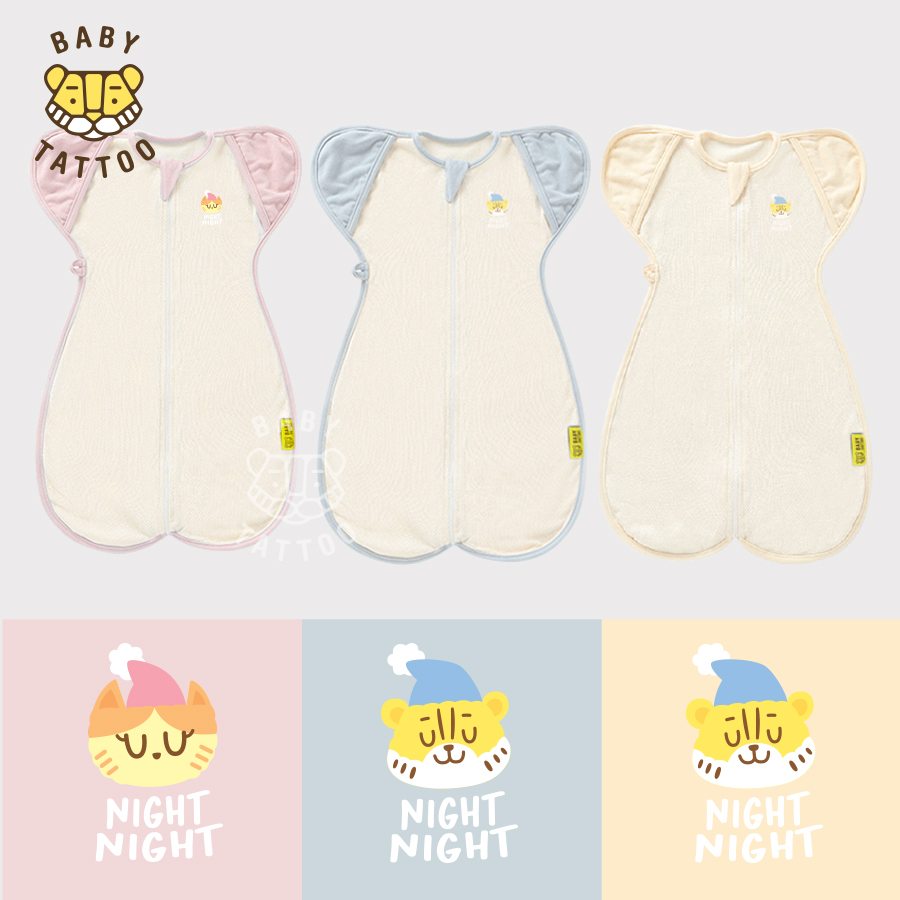 ถุงนอนเด็ก BABY TATTOO ผ้าฝ้ายรุ่นสกรีนนอก ไซซ์ M สีครีม _7