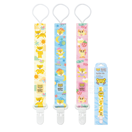 สายคล้องจุกหลอก BABY TATTOO สีเหลือง_8