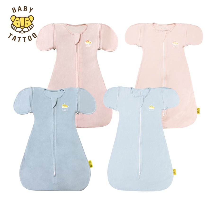 ถุงนอนเด็ก BABY TATTOO ผ้าใยไผ่รุ่นเปลี่ยนแขน ไซซ์ S สีชมพู_9