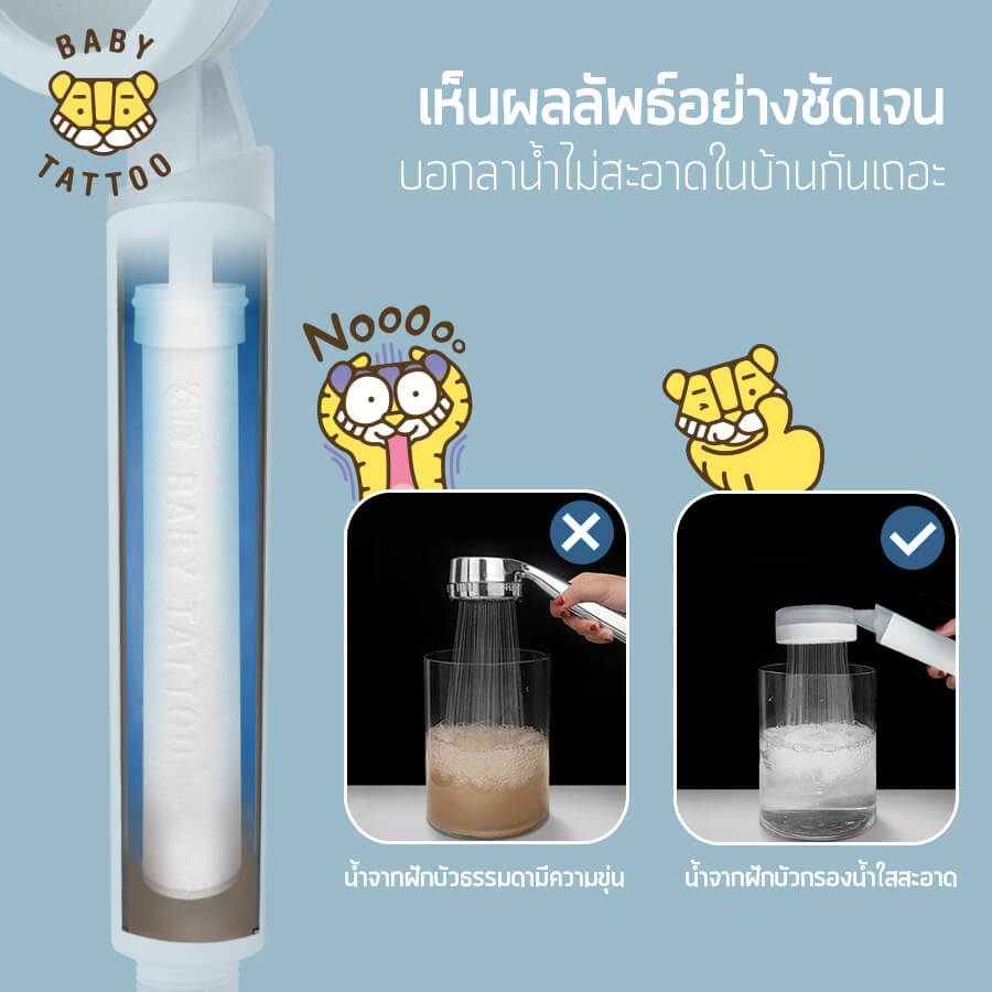 ไส้กรองฝักบัวอาบน้ำ BABY TATTOO 3 กล่อง 