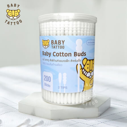 สำลีก้านสำหรับเด็ก BABY TATTOO ชนิดหัวเล็ก 3 กล่อง_7