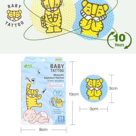 สติกเกอร์กันยุง BABY TATTOO กลิ่นหอมแดง_6