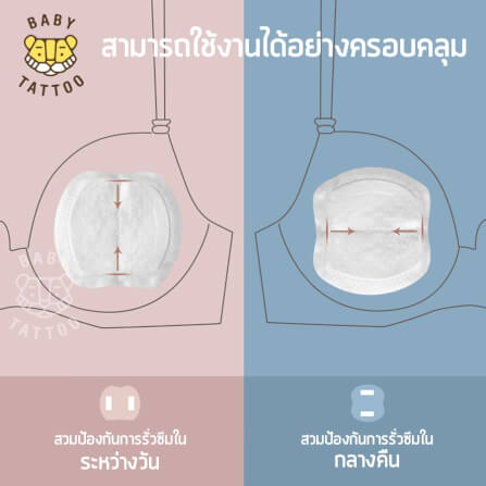 แผ่นซับน้ำนม BABY TATTOO 3 กล่อง 72 ชิ้น_7