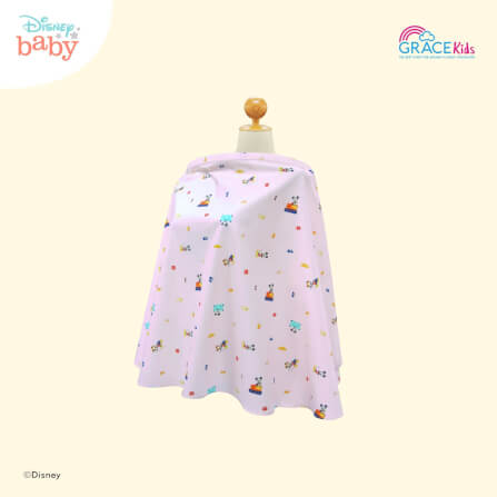 ผ้าคลุมให้นม GRACE KIDS ลายMickey Travel in Style สีชมพู_1