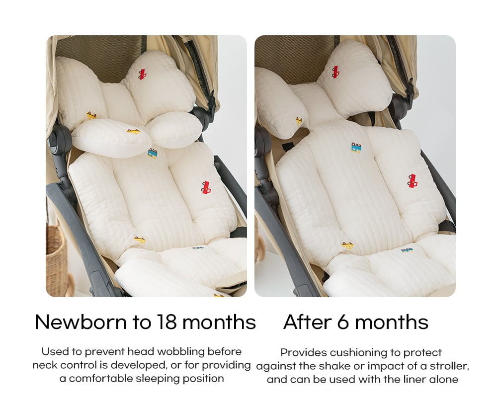 เบาะรองรถเข็น คาร์ซีท ARIBEBE ผ้า MICROMODAL ลายสัตว์ป่า ชมพู_3