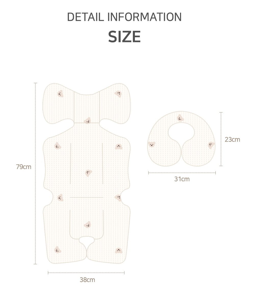 เบาะรองรถเข็น คาร์ซีท ARIBEBE ผ้า MICROMODAL ลายสุนัขจิ้งจอก ฟ้า/ขาว_9