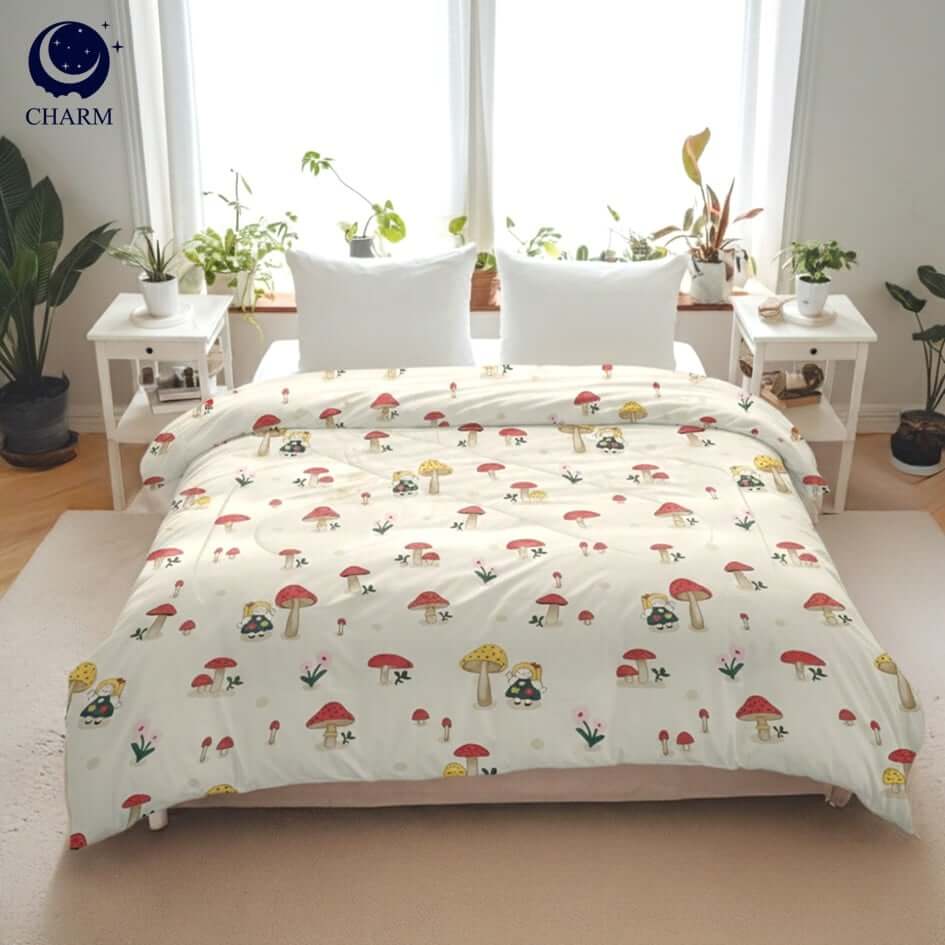 ผ้าห่มนวม CHARM คอลเลคชั่น DREAMY 5 FT SIZE 150&times;200 CM LUMI MUSHROOM DESIGN