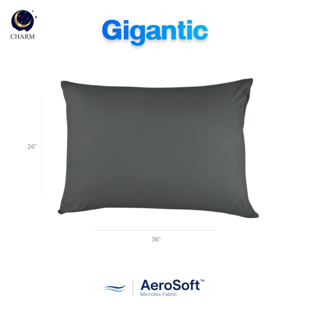 ปลอกหมอนหนุน CHARM AEROSOFT&trade; MICROTEX 26 X 36 นิ้ว สีเทาเข้ม