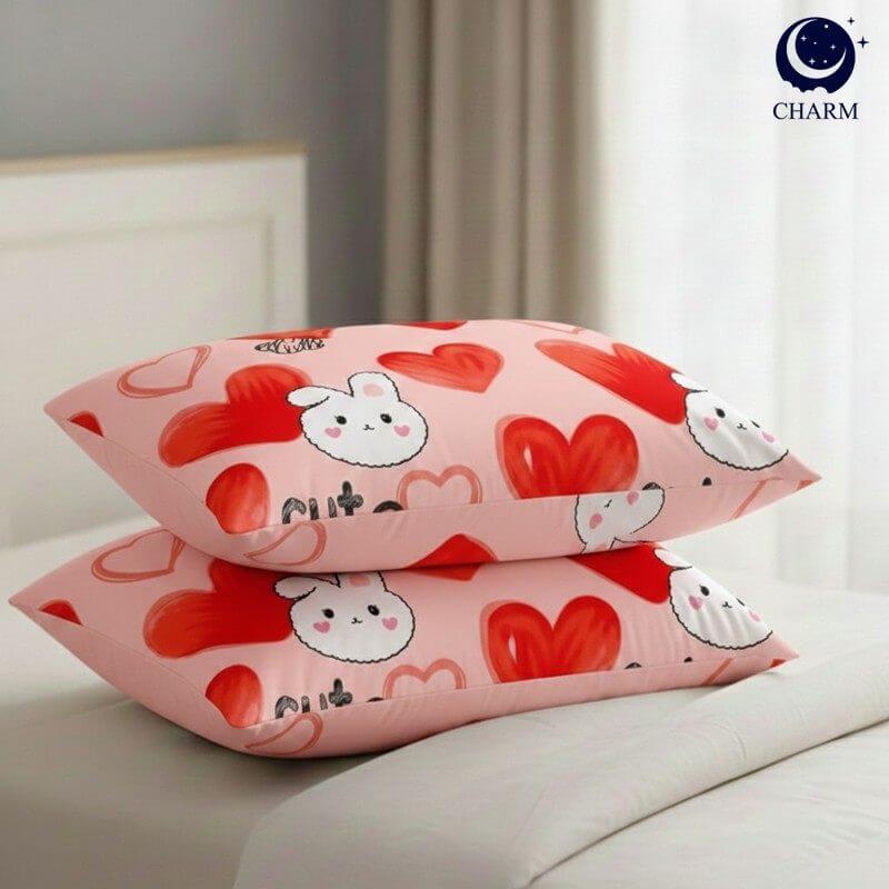 หมอนอิง CHARM รุ่น VALENTINE RABBIT ขนาด 17 X 27 นิ้ว ลายกระต่ายหัวใจ