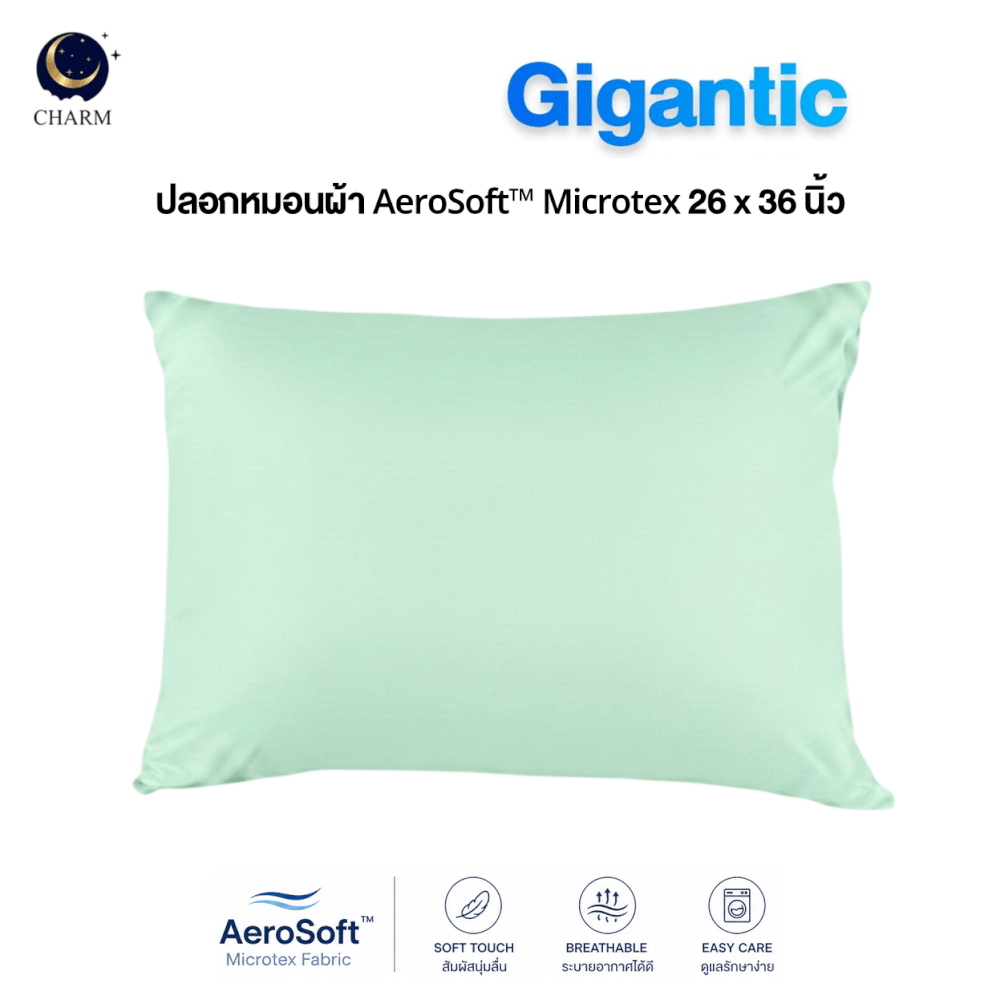 ปลอกหมอนหนุน CHARM AEROSOFT&trade; MICROTEX 26 X 36 นิ้ว สีเขียวมิ้นท์