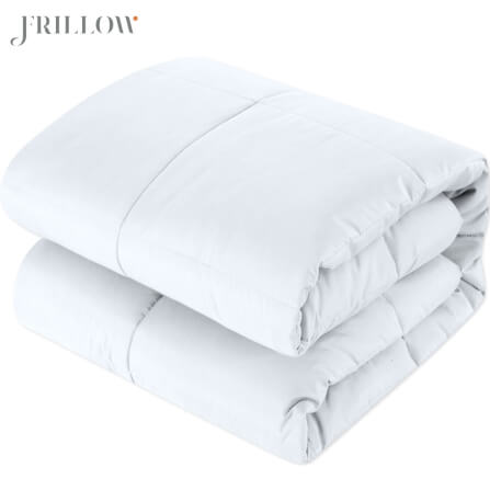 ผ้าห่ม 150×200 ซม. FRILLOW HOTEL COLLECTION COTTON SILK 250TC สีขาวลายริ้ว_0