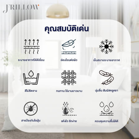 ชุดผ้าปูที่นอน.5 ฟุต FRILLOW HOTEL COLLECTION ผ้า COTTON SILK 250TC สีขาวลายริ้ว พร้อมผ้าห่ม_2