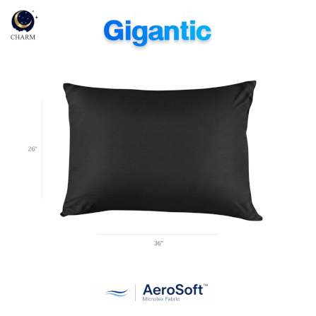 ปลอกหมอนหนุน CHARM AEROSOFT™ MICROTEX 26 X 36 นิ้ว สีดำ_2