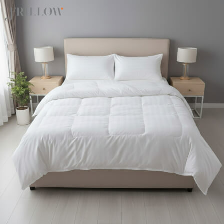 ผ้าห่ม 150×200 ซม. FRILLOW HOTEL COLLECTION COTTON SILK 250TC สีขาวลายริ้ว_3