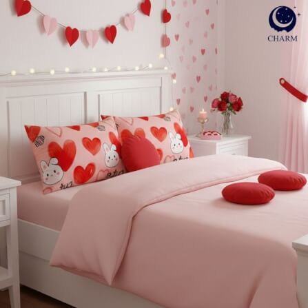 หมอนอิง CHARM รุ่น VALENTINE RABBIT ขนาด 17 X 27 นิ้ว ลายกระต่ายหัวใจ_5