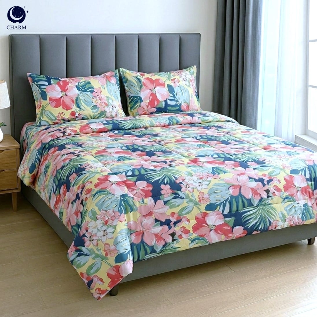 ชุดผ้าปูที่นอน 3.5 ฟุต 4 ชิ้น CHARM สี FLORAL คอลเลคชั่น CLASSIC_0