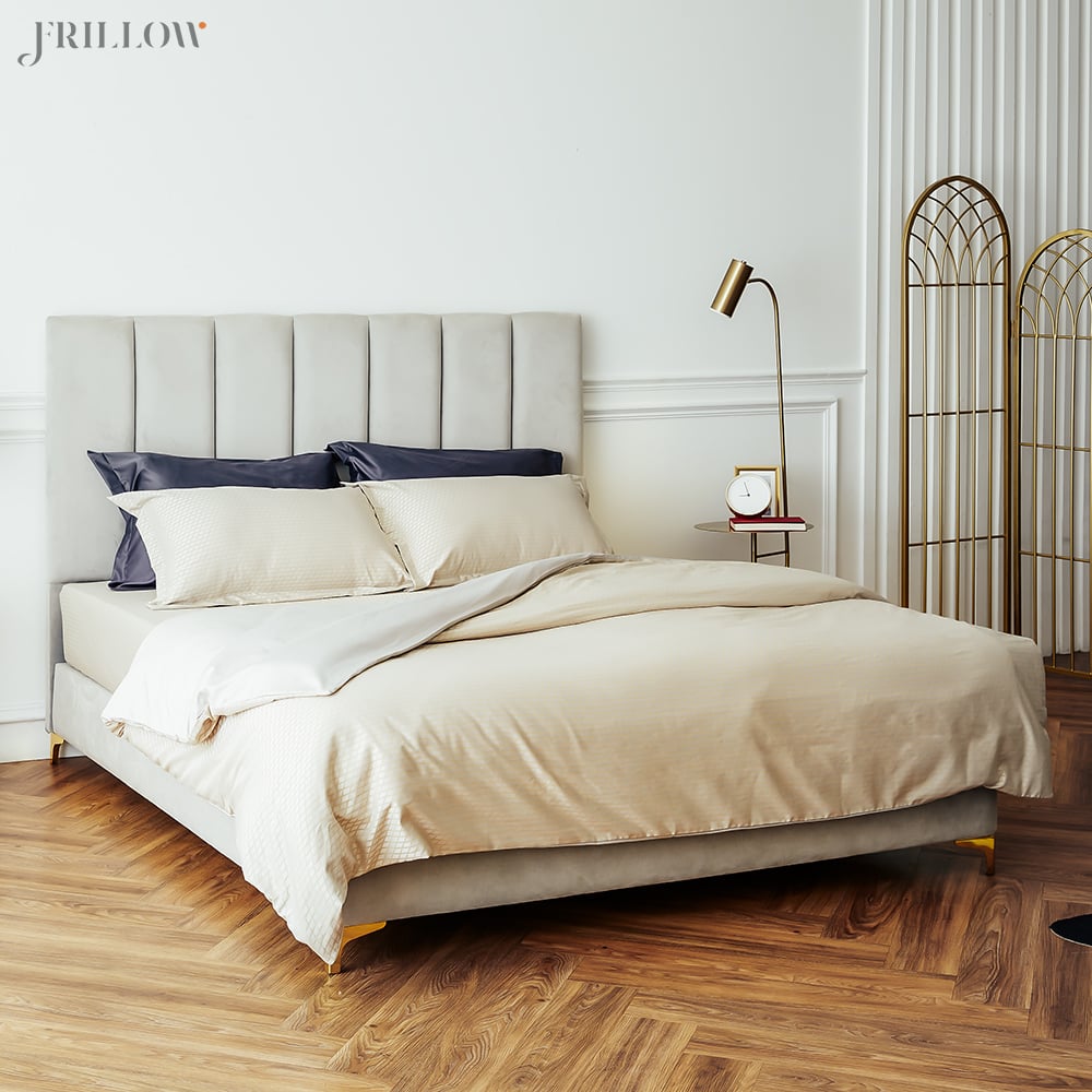 ชุดผ้าปูที่นอน 5ฟุต 3ชิ้น FRILLOW 800TC COTTON SILK สี CONQUER OF DAY คอลเลคชั่น PRESTIGE_0