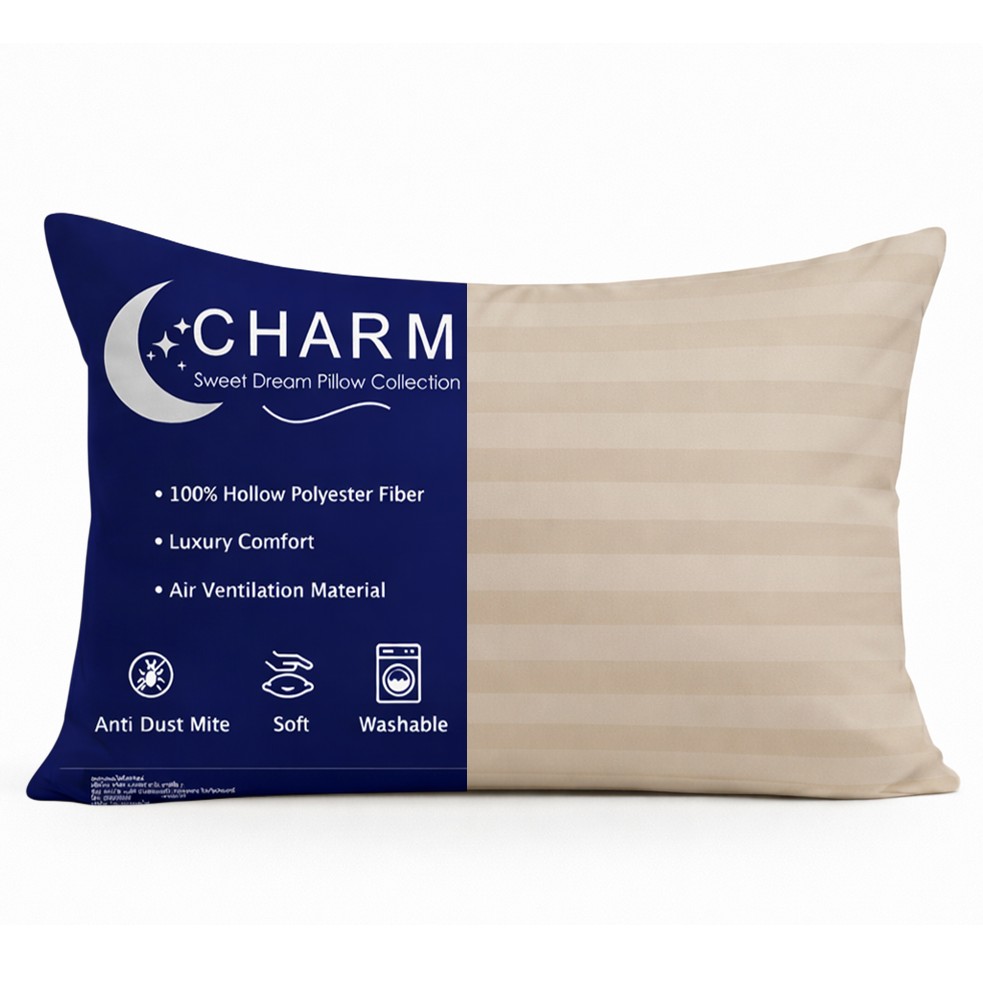 หมอนหนุน CHARM SWEET DREAM ขนาด 19X29 นิ้ว 1000 กรัม สี SUGAR BROWN