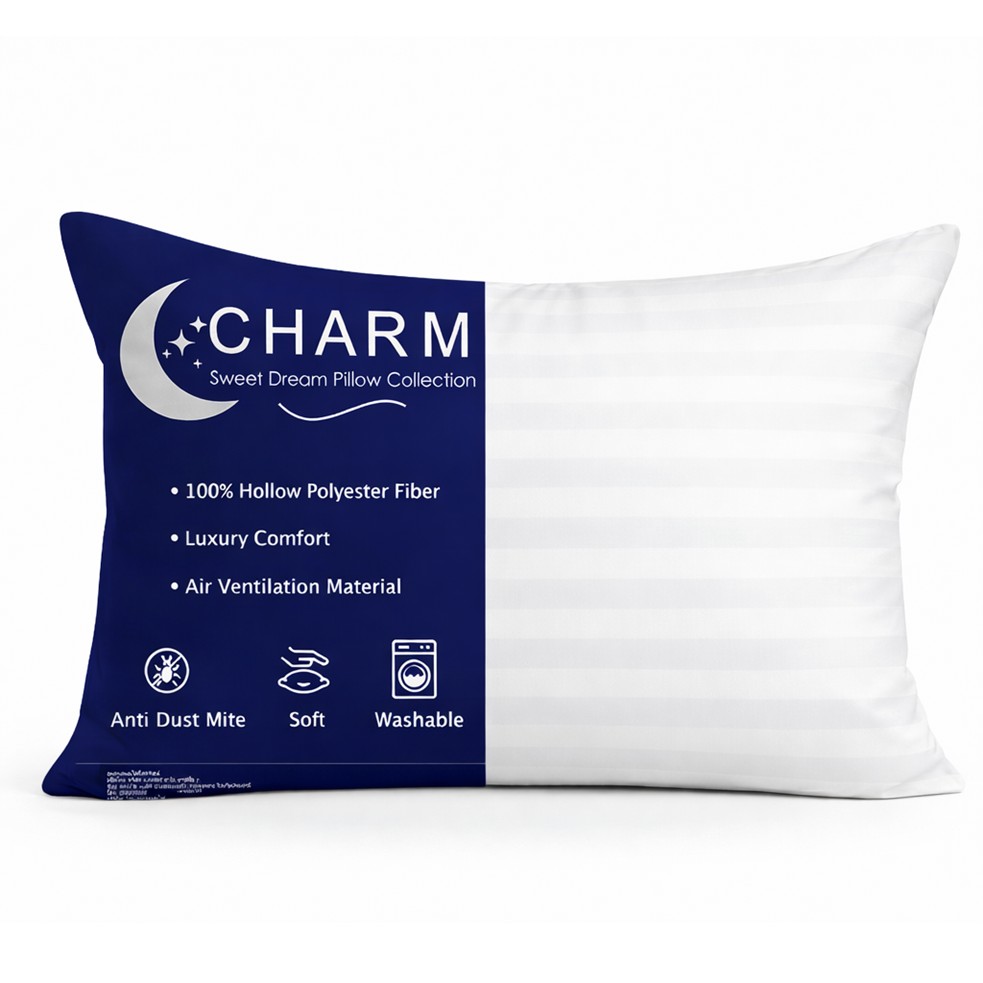 หมอนหนุน CHARM SWEET DREAM ขนาด 19X29 นิ้ว 1000 กรัม สี WHITE