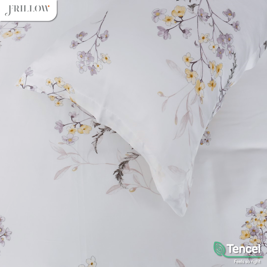 ชุดผ้าปูที่นอน 6 ฟุต (5 ชิ้น) FRILLOW TENCEL™ 1180TC สี LADY DAPHNE_10