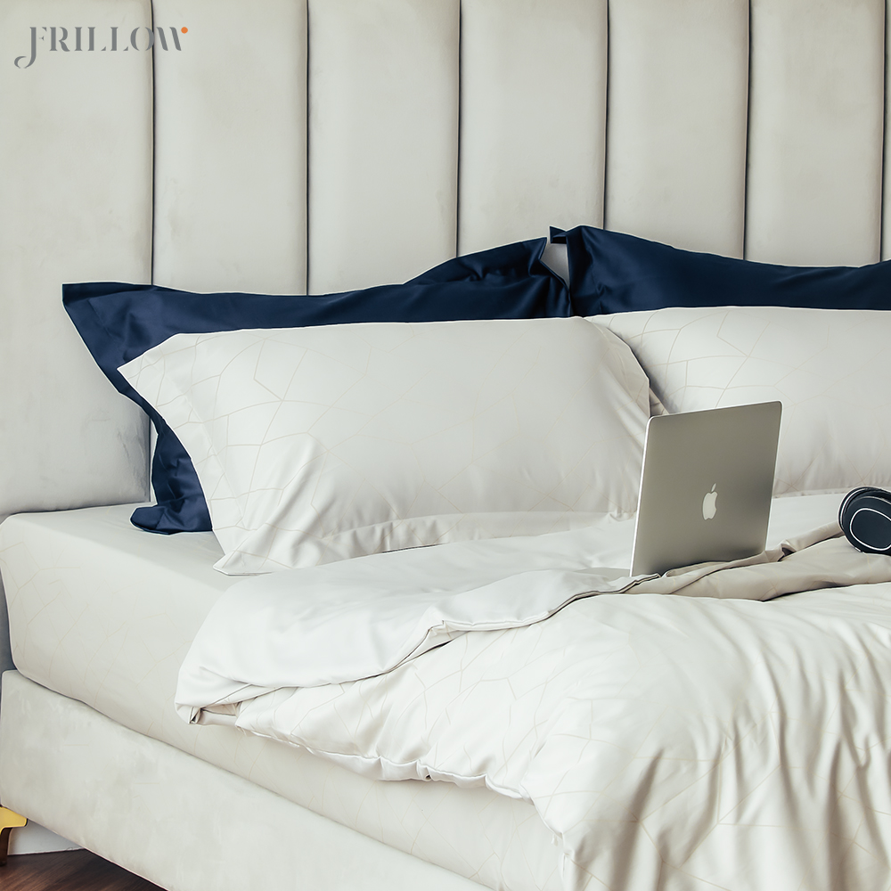 ชุดผ้าปูที่นอน 3.5 ฟุต 2 ชิ้น FRILLOW 800TC สี FLAWLESS SAND คอลเลคชั่น PRESTIGE_2