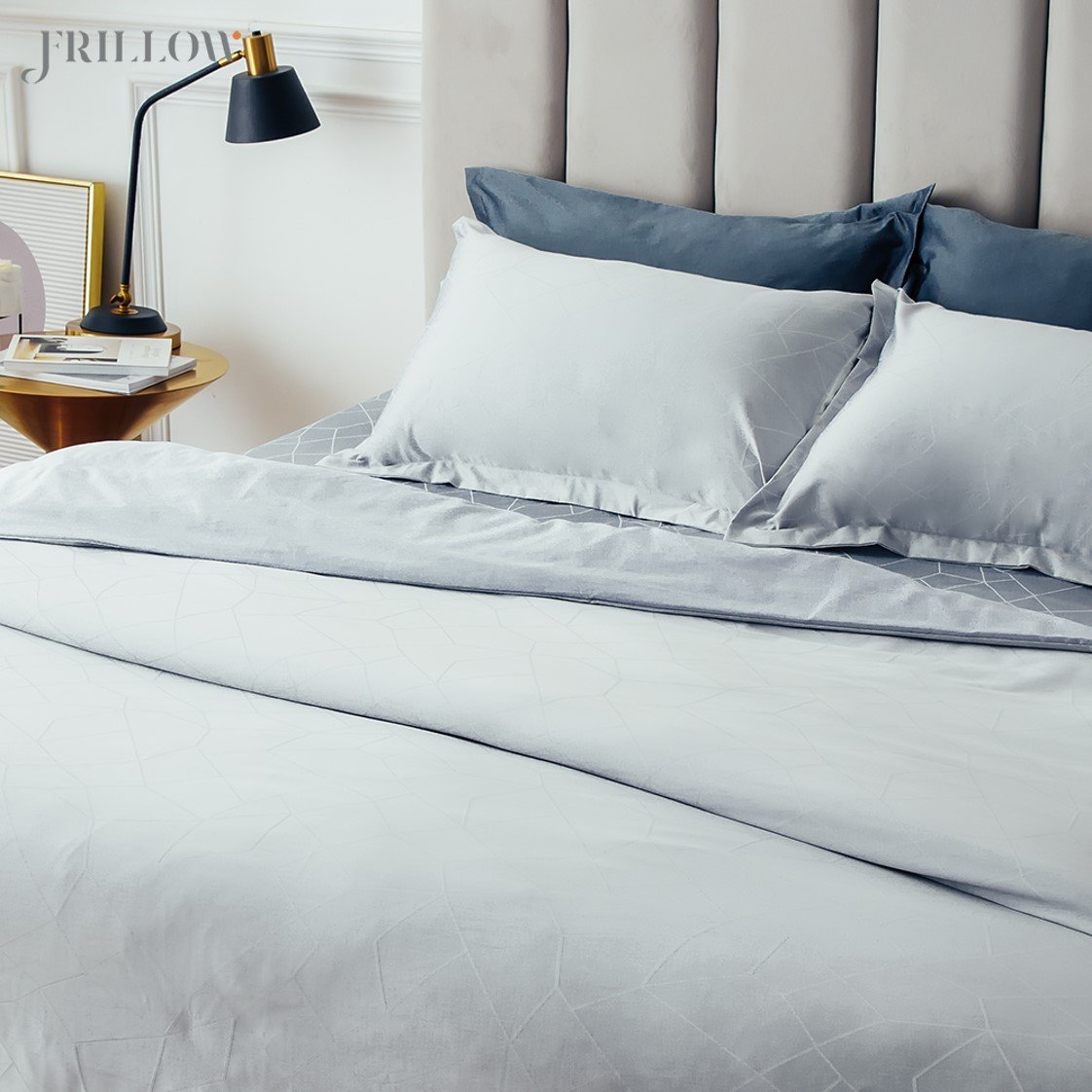 ชุดปลอกผ้านวม 100X90 นิ้ว FRILLOW 800TC – สี FLAWLESS SKY คอลเลคชั่น PRESTIGE_2
