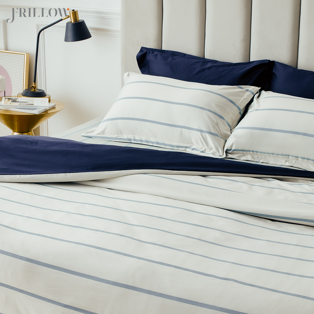 ชุดผ้าปูที่นอน 3.5 ฟุต 2 ชิ้น FRILLOW 800TC COTTON SILK สี WHITE DAWN คอลเลคชั่น PRESTIGE_2